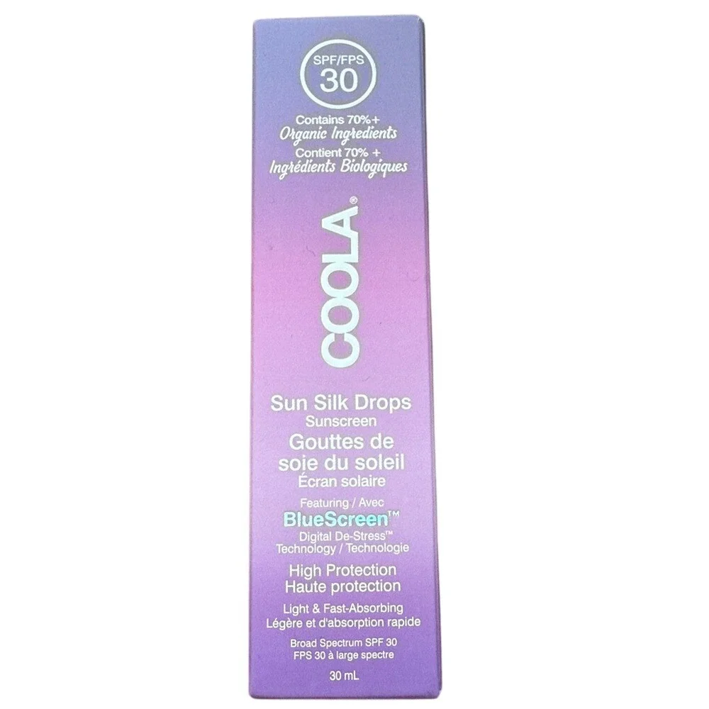 Coola Sun Silk Drops Organic Face‎ Sunscreen SPF 30 Blue Light Protection 30mL